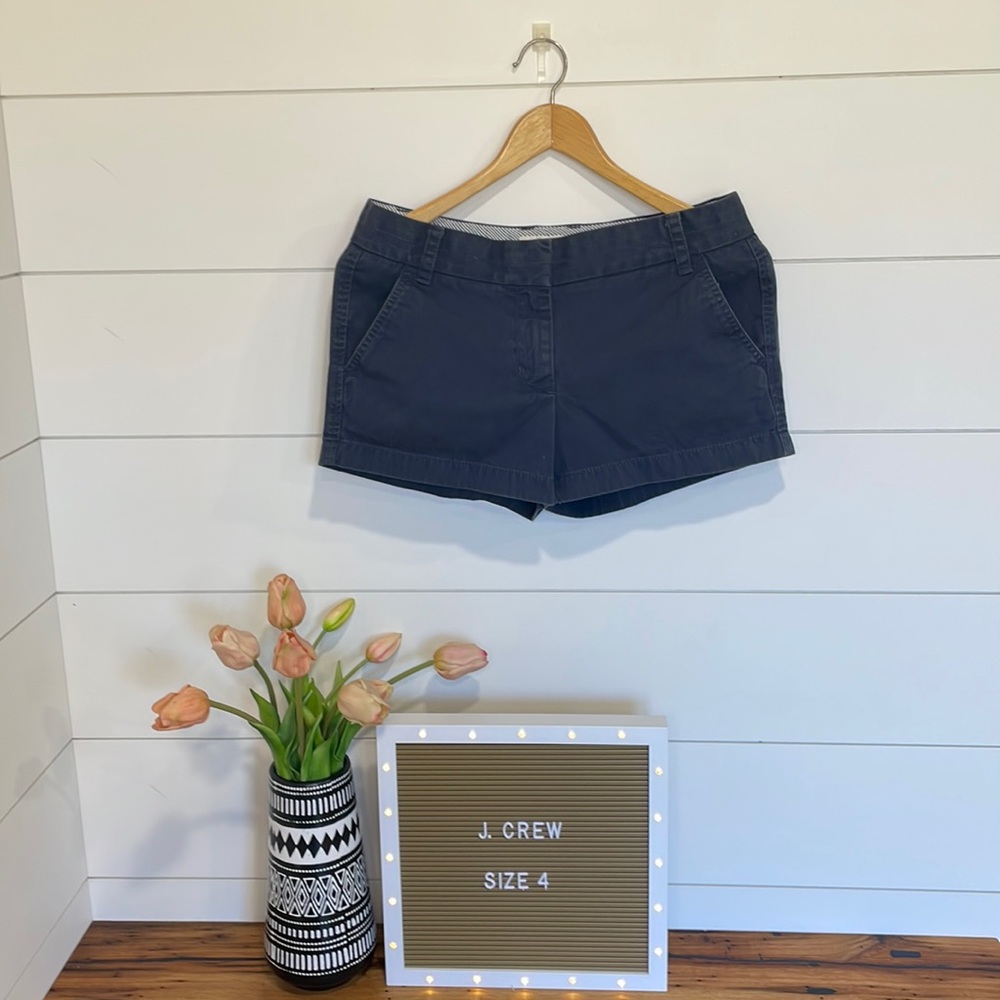 J. Crew Cotton Chino Shorts in Navy